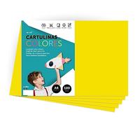 Papier cartonné coloré A4 Couleurs intenses, Feuilles colorées 180gr pour artisanat, Imprimez vos documents et dessins créatifs, Feuilles colorées A4 · m-office (100 feuilles, jaune fort)