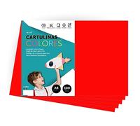 Papier cartonné couleur A4 couleurs intenses, feuilles colorées 180gr pour artisanat, imprimez vos documents et dessins créatifs, feuilles colorées A4 · m-office (50 feuilles, rouge)