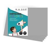 Papier cartonné couleur A4 couleurs intenses, feuilles colorées 180gr pour artisanat, imprimez vos documents et dessins créatifs, feuilles colorées A4 · m-office (500 feuilles, gris)