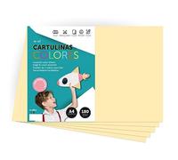 Papier cartonné couleur pastel A4, feuilles colorées 180 g pour artisanat, imprimer vos documents et dessins créatifs, feuilles de couleurs pastel A4 · m-office (x100, crème)