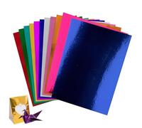 Papier cartonné en aluminium - 50 feuilles de 20,3 x 30,5 cm, paillettes colorées, papier épais brillant pour projets artistiques, scrapbooking, mariage, fête d'anniversaire, invitations, travaux manu