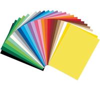 Papier cartonné - Folia - A5 - 300 g/m2 - 25 couleurs assorties - Noir