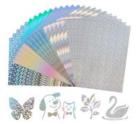 Papier Cartonné Miroir à Motifs Mixte Argent A4 25 Feuilles 250g/m²/92lb | Uncle Paul 5 Motifs Papier Réfléchissant Métallisé pour Loisirs Créatifs, Projets DIY, Fabrication de Cartes UAP19MXSR25A