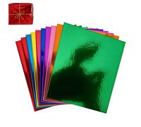 Papier cartonné miroir pailleté, papier coloré épais, feuilles d'aluminium de 30 x 20 cm avec construction durable, papier miroir, papier artisanal avec design brillant, papier cartonné pour projets