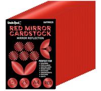 Papier cartonné miroir rouge Noël A4 25 feuilles 250g/m² | Uncle Paul métallisé, réfléchissant, pour décorations artisanales UAP19RE25