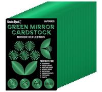 Papier cartonné miroir vert Noël A4 - 25 feuilles, 250 g/m², métallisé, réfléchissant, pour décorations artisanales UAP19GR25