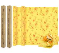 Papier Ciré D'Abeille,2pcs Wax Wraps Rouleau de Papier Alimentaire Réutilisable en Cire Dabeilles,Chiffons en Cires D'abeille,Emballage Cires D'abeille,Papiers Ciré,Rouleau D'emballages Cire D'abeill