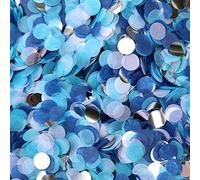 Papier Confetti,50 Grammes Ronde Tissus Confettis Multicolore Confettis de Table en Papier pour Mariage Anniversaire Fête Ballon Décorations Bleu 1 Pouce