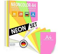 Papier Couleur A4 - MEGA Kit de Bricolage - 200 Feuilles de 7 Papier Couleur, Papier Artisanat Premium 80g/m² ARC-EN-CIEL - Papier Origami, DIY - Kits d'Artisanat pour Enfants, FABRIQUÉ EN ALLEMAGNE