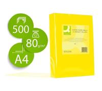 Papier couleur Q-CONNECT multifonction A4 80g/m2 unicolore jaune intense - Ramette 500 feuilles