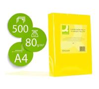 Papier couleur Q-CONNECT multifonction A4 80g/m2 unicolore jaune intense - Ramette 500 feuilles