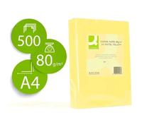 Papier couleur Q-CONNECT multifonction A4 80g/m2 unicolore jaune - Ramette 500 feuilles