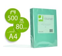 Papier couleur q-connect multifonction a4 80g/m2 unicolore vert ramette 500 feuilles