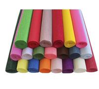 Papier crêpé fleuristes supérieur 180 g 2,5 x 50 cm avec 20 rouleaux de couleurs assorties