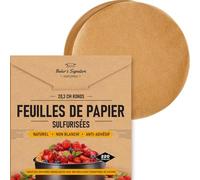 Papier Cuisson, 220pcs 20 cm Papier Sulfurisé Rond | Gateau Patisserie Prédécoupées pour la Cuisson, la Cuisine & la Vapeur - Facile à Utiliser & à Nettoyer par Baker’s Signature