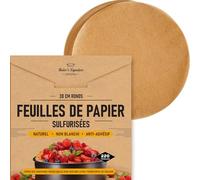 Papier Cuisson, 220pcs 23 cm Papier Sulfurisé Rond | Papier Gateau Patisserie Prédécoupées pour la Cuisson, la Cuisine & la Vapeur - Facile à Utiliser & à Nettoyer par Baker’s Signature