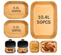 Papier Cuisson Air Fryer, 150 PCS pour Ninja Flex Drawer Dual Zone AF500EU 10,4L, Doublure en Papier Jetable Air Fryer Accessoires For Ninja AF500EU, Cecotec 9000 9L, Paper Liners Friteuse Sans Huile
