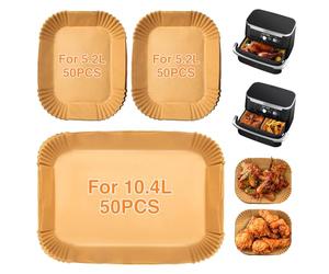Papier Cuisson Air Fryer 150 pièces pour Ninja Flex Drawer Dual Zone AF500EU 10,4L, Papier Sulfurisé Accessoires pour Ninja AF500EU AF500EUCP, Cecotec 9000 9L, Paper Liners Friteuse Sans Huile