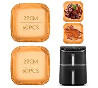 Papier Cuisson Air Fryer pour for Cosori Turbo Tower Pro Smart 10,8L, 120 Pièces Papier Sulfurisé Papier Parchemin Air Fryer Accessoires for Cosori Turbo Tower Pro 10,8L