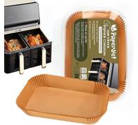Papier Cuisson Air Fryer Rectangulaire | 100 Feuilles Antiadhesives | Sans BPA | Compatible Ninja | Sans Huile sans Gras | Dual Zone Double Stack | Friteuse à Air Résist à 230°C