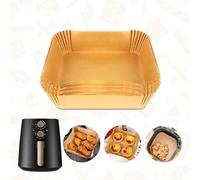 Papier Cuisson pour Air Fryer, 100 Feuilles 20x20 cm, Papier Sulfurisé Carré XXL Compatible avec Friteuses Air Cosori, Philips, Cecotec - Accessoires pour Friteuse Sans Huile, Résistant à la Chaleur