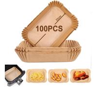 Papier Cuisson pour Air Fryer - AiQInu - 100 Pièces - 22x14cm - Sans BPA - Non blanchi