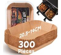 Papier Cuisson pour Ninja Air Fryer, 300 Pièces 20,5x14cm Rectangulair | Paper Liners Friteuse Sans Huile Accessoires pour Dual Zone/Double Stack Friteuse à Air,compatible avec Ninja AF300EU AF400EU