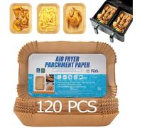 Papier Cuisson Pour Ninja Foodi Max Air Fryer,120 Pcs 22X14Cm Rectangulair Paper Liner Friteuse Sans Huile Accessoires Pour Ninja