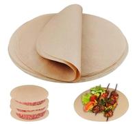 Papier Cuisson Rond Pour Friteuse À Air: 200 Pièces Biodégradable Antiadhésive, Résistant À La Chaleur Feuille De Cuisson Durable, Pour Pizza, Gâteau, Four, Grill (26/30cm, Brun)