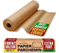 Papier Cuisson rouleau Non Blanchi - Papier Sulfurisé de 38cm x 64m avec Coupeur - Papier de Cuisson Antiadhésif pour la Cuisine, le Grill, la Vapeur et la Friteuse à Air par Baker's Signature