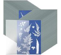 Papier Cyanotype Peinture de Silhouette en papier Cyanotype, 80/24 pièces, imprimée for bricolage, artisanat d'art, impression solaire, dessin facile(40pcs)