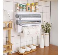Papier d'aluminium mural, essuie-tout, bouteille aissce T1, coupe de film alimentaire, rangement de cuisine multifonctionnel, 4 en 1 Khaki