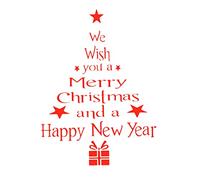 Papier d'art mural, autocollants muraux Nous vous souhaitons un joyeux Noël et une bonne année Autocollant de fenêtre Lettre Arbre Design Autocollant Stickers Fenêtre Porte Noël Maison Boutique Décor