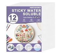 Papier de Broderie Imprimable - 8,5 x 11 Pouces, Stabilisateurs Lavables, Résoluble, Lot de 8 | Papiers à Patrons pour Bricolage, Point à la Main, Impression, Dessin, Projets de Tissu, École