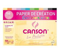 Papier de création - CANSON - A4 - 150 g - Couleurs vives - 12 feuilles