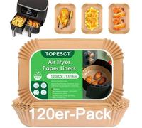 Papier de Cuisson -TOPESCT- 120 pièces rectangle - Résistant à 230°C -Compatible avec Ninja AF300/400EU, SL400/500EU, etc