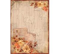 Papier de riz autocollant pour découpage, 28,5 x 39,5 cm, motif floral rose et motif rayé avec fond géométrique, art floral moderne pour bricolage mural, décoration d'intérieur PRT5 (2650)