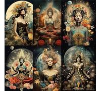 Papier de riz Blanc Surréaliste, 20 x 26,6cm (6pc) - 6 motifs pour Scrapbooking, Cartes, Artisanat, Découpage par CRAFT KREATIVELY