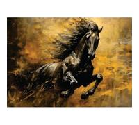 Papier de riz Cheval Noir, 29 x 40cm (1pc) - pour meubles Poster Craft Decoupage by CRAFT KREATIVELY