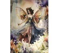 Papier de riz Fée Vintage, 29 x 40cm (1pc) - pour meubles Poster Craft Decoupage by CRAFT KREATIVELY