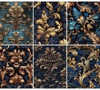 Papier de riz Gaufré Sarcelle, 20 x 26,6cm (6pc) - 6 motifs pour Scrapbooking, Cartes, Artisanat, Découpage par CRAFT KREATIVELY