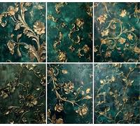 Papier de riz Gaufré Vert, 20 x 26,6cm (6pc) - 6 motifs pour Scrapbooking, Cartes, Artisanat, Découpage par CRAFT KREATIVELY