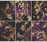 Papier de riz Gaufré Violet, 20 x 26,6cm (6pc) - 6 motifs pour Scrapbooking, Cartes, Artisanat, Découpage par CRAFT KREATIVELY