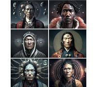 Papier de riz Hommes Cosmiques, 20 x 26,6cm (6pc) - 6 motifs pour Scrapbooking, Cartes, Artisanat, Découpage par CRAFT KREATIVELY