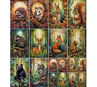 Papier de riz motif animaux de la forêt bohème, 21 x 27 cm - Papier de découpage pour meubles, supports mixtes, cartes et travaux manuels, découpage CRAFT KREATIVELY