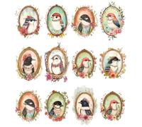 Papier de riz portrait d'oiseau, 21 x 26,5 cm (6 feuilles) - Papier de découpage 6 motifs pour collage, supports mixtes, fabrication de cartes et travaux manuels, découpage CRAFT KREATIVELY