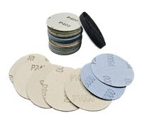 Papier de sable sec humide de 3 pouces 120~5000 Grit, disque de ponçage et tampon d'éponge, papier de sable crochet et boucle de 56pcs pour métal, résine, auto (mélangé)