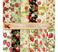 Papier de scrapbooking 30 x 30 cm - Motif fraise - 12 motifs - 24 feuilles de papier de découpage double face - Mignon papier décoratif pour scrapbooking