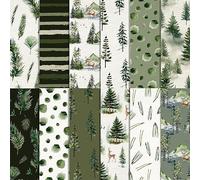 Papier de scrapbooking à motif forêt 30 x 30 cm, 24 feuilles/12 designs, double face, décoratif pour sapin de Noël, bloc de scrapbooking