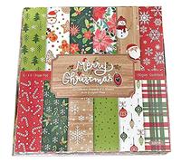 Papier De Scrapbooking De Noël Classique 24 Feuilles 6 "" "Scrapbooking Papier À Motifs Pack De Document D'artisanat